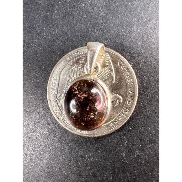 NEW lilac bi color tourmaline sterling silver pendant 2.70 grams - Picture 10 of 16